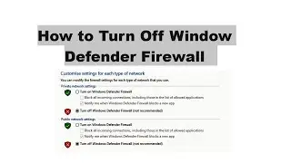 How to turn off Windows Defender Firewall in Windows 10 | Learn Bulk
