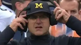 Jim Harbaugh TEMPER TANTRUM! BREAKS HEADSET, GETS PENALTY!
