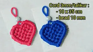 HEART MACRAME KEYCHAIN, SOUVENIR GANTUNGAN KUNCI HATI TALIKUR