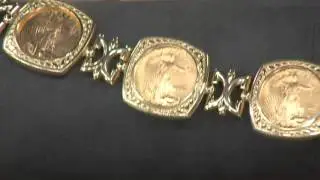 14K/22K Gold Solid Multi-Liberty Coin Bracelet on QVC