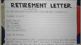 How To Write A Retirement Letter Step by Step Guide | Writing Practices