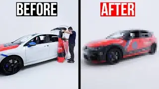 VINYL WRAP ASMR: RACE CAR DESIGN on a side of VW Golf '24