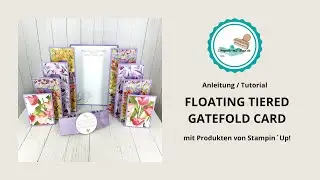 Österliche FLOATING TIERED GATEFOLD CARD  mit dem Stampin´Up! Designerpapier BLÜHENDE FELDER