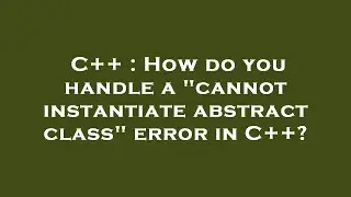 C++ : How do you handle a 