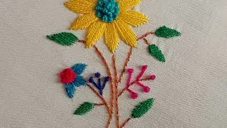 Beautiful hand embroidery Flower design/Hand craft/New embroidery flower design #embroidery 