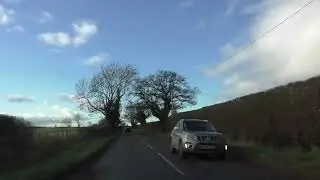 Driving From Dunnington, Warwickshire Through Radford To Flyford Flavell, Worcestershire, England