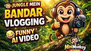 🐒 Jungle Mein Bandar Vlogging | MiniMonkey Studio | Funny AI Video
