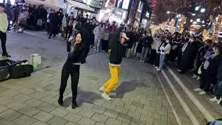 TUESDAY. YU KAGAWA, HYOJIN & SHINHWA. HONGDAE BUSKING.