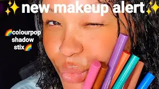 ✨️NEW MAKEUP✨️ ColourPop's new SHADOW STIX | first impressions and swatches 🌈