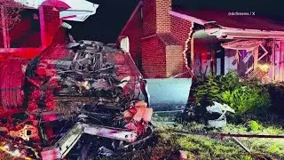 Car crashes into 2 homes in Southeast DC