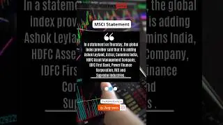 MSCI Statement: Adani's ACC removed from MSCI Global Standard India Index #adani #acc  #msci #stocks