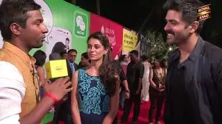 Harman Baweja and Ayesha with RJ Suren at the #MMAWARDS RED CARPET