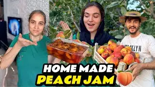 How To Make Peach 🍑 Jam In Home By Iranian Sassu Maa || Multicultural Family Living In 🇮🇷 Vlog 