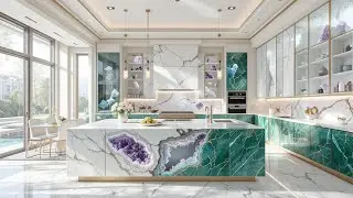 Inside a $42M Billionaire Crystal Island Kitchen | Ultra-Modern UK & USA Luxury Home Tour 4K