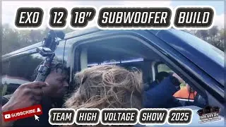 EXO 12 18&rdquo; SUBWOOFER BUILD POWERED BY INCRIMINATOR AUDIO AMPLIFIERS OUTSIDE VIEWS AT TEAM HIGH VOLTA
