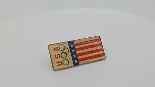 USA Olympic Rectangular Pin Marked 36USC220506 Enamel Lapel Tie Tack Vintage