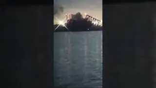 First Real Leaked Footage of Baltimore Bridge Collapse #cargoship #viral #baltimore #bridge #usa