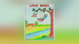 save birds drawing || how to save bird drawing easy | save bird scenery drawing | birds Drawing