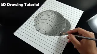 Easy 3D Sphere Drawing Tutorial | Realistic Optical Illusion