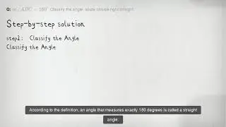 mangle ABC=180^circ Classify the angle. acute obtuse right straight
