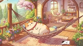 Mochi Cat’s Sunny Spring Porch 🌤️ Lofi Music For Study, Work 🎧 Chill Lofi for Spring Days