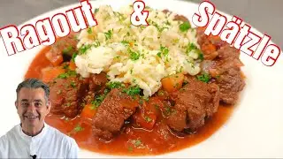 Wild(schwein)ragout mit Sp&auml;tzle