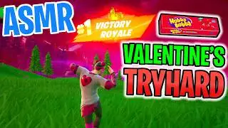 ASMR Gaming 😴 Fortnite Valentine's Day Win! Relaxing Gum Chewing 🎮🎧 Controller Sounds + Whispering 💤