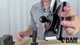 RAM&reg; Twist Lock&trade; Suction Cup with Double Socket Arm and Round Base Adapter