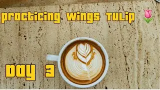 Day- 3 Practicing Wing Tulip  🌷 Latte Art 