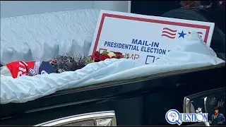 'Running red lights like crazy': Pro-Trump hearse chases Biden campaign bus through Texas