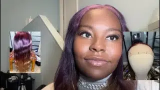 22 Inch 6x6 Purple & Blonde Wig Install