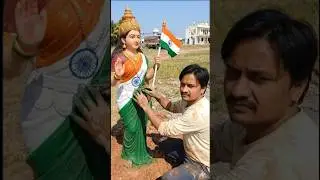 Bharat Mata Ki Murti | Artist Painting Indian Flag | Deshbhakti Art | Independence Special