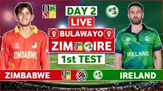 Zimbabwe vs Ireland Only Test Live Scores | ZIM vs IRE 1st Test Day 2 Live Scores & Commentary