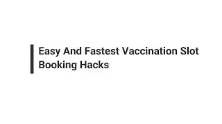 How to Book Vaccine Slot Appointment Faster || How to search Slots Appointment Automatically