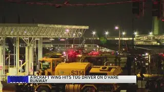 Tug driver injured in collision with aircraft wing at Chicago's O&rsquo;Hare International Airport