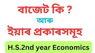 বাজেট(Budget)কি? আৰু ইয়াৰ প্ৰকাৰসমূহ.Important for h.s.2nd year Economics.