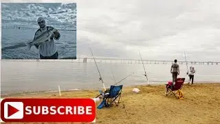 Fishing at Sandy Point for trophy striped bass!!
