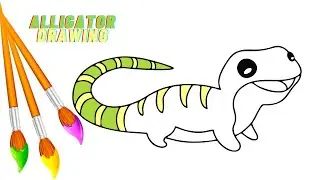 How to draw alligator for kids - alligator drawing easy - drawing for kids