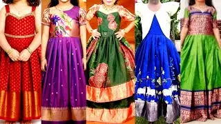 Pattu Long Frock Designs For Kids😍Traditional Kids Dress Collection