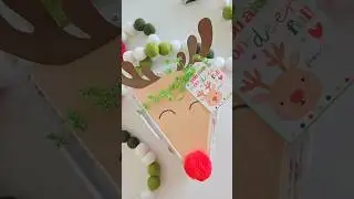dollar tree pizza container turned Rudolph for the cutest Christmas gift idea! #Christmas #giftideas