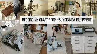 REDOING MY CRAFT ROOM + buying a new tumbler press and printer & more!