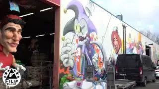 de carnavalswerk hallen van Aalst op 28 feb 2025 en de openingsstoet van Aalst is 2 maart 2025