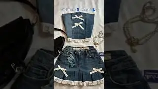 DIY Turned old jeans into a dreamy Y2K set 🎀✨ #recycling #skirt #corset