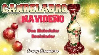 CANDELABRO NAVIDEÑO CON MATERIALES RECICLADOS