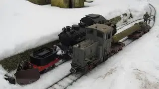 1:16 Heeres- Feldbahn Schneeschieben  + Torpedo Transport LGB Basis