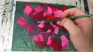 Abstract Flowers  / Acrylic Painting for Beginners / Daily challenge #82