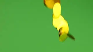 Falling confetti on a green background