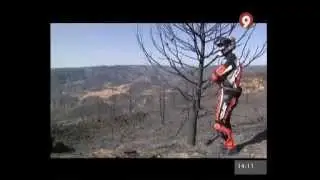 un motero un pino incendio dos aguas , el oro, cortes de pallas