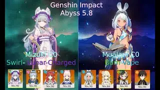 Mizuki (C0) Swirl-Lunar Charged/Mualani (C0) Burn-Vape | Genshin Impact : Spiral Abyss 5.8
