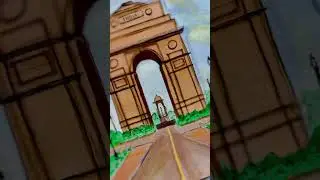 Original India Gate Watercolor Illustration Painting